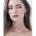 Short bicolor marine design necklace in 925 sterling silver and 18k gold vermeil
