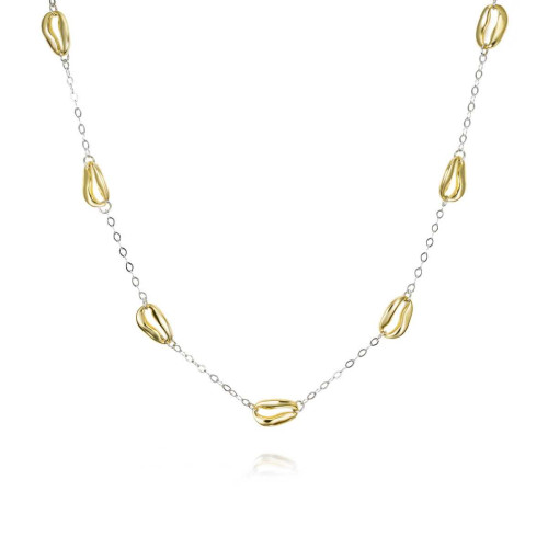 Collar BEAN de Plata. Baño de Oro 18k