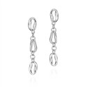 Pendientes largos con diseño marino de plata de ley 925