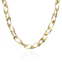 Long necklace with oval pieces in sterling silver with 18k gold vermeil
