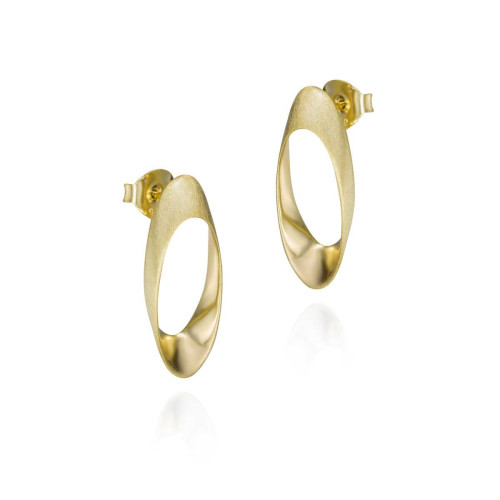 Oval design earrings in 18k gold vermeil sterling silver