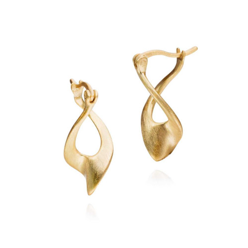 Pendientes LOVE de Plata. Baño de Oro 18k