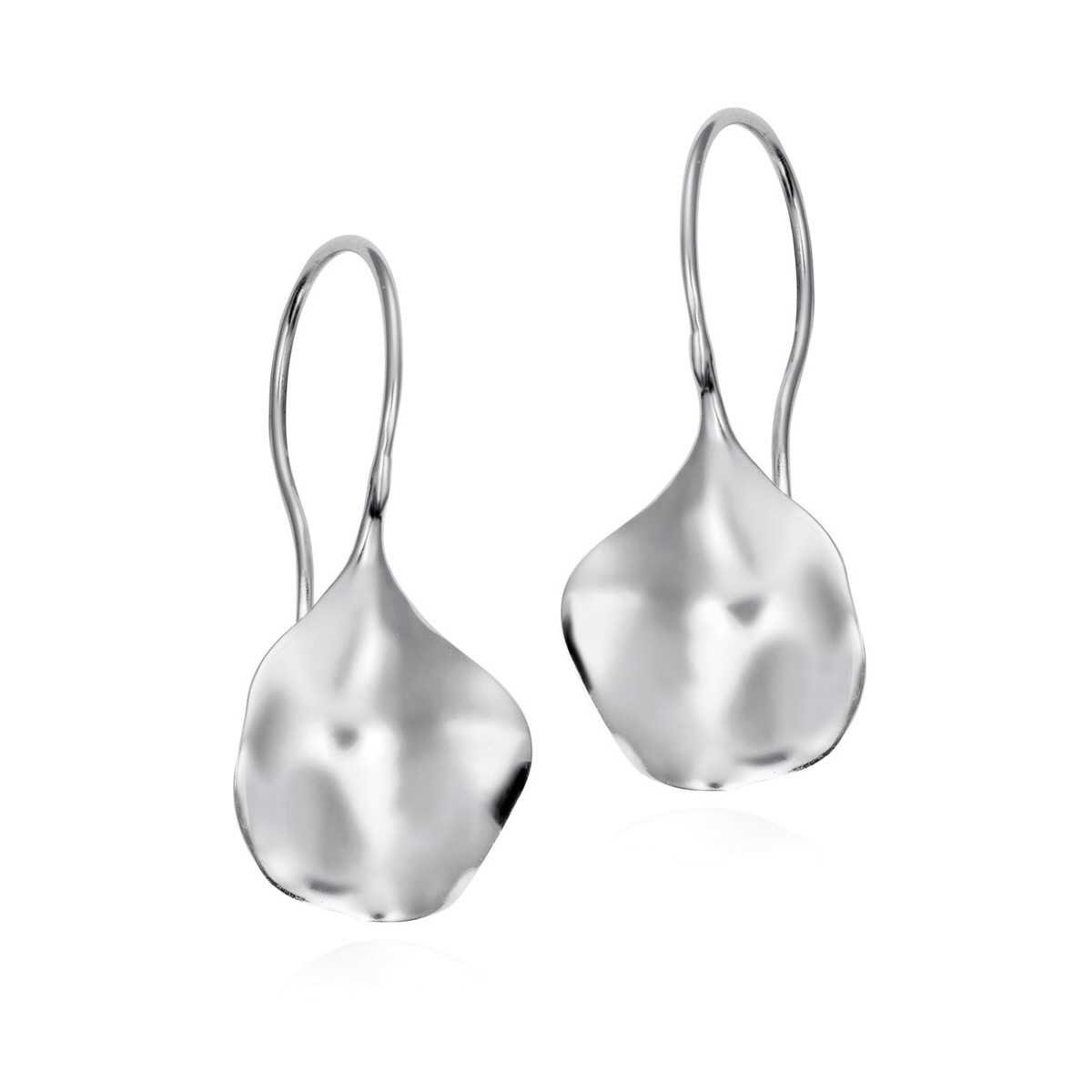 Pendientes midi de gancho de gotas orgánicas de plata de ley 925
