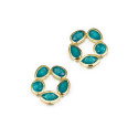 Apatite flower earrings with 18k gold vermeil