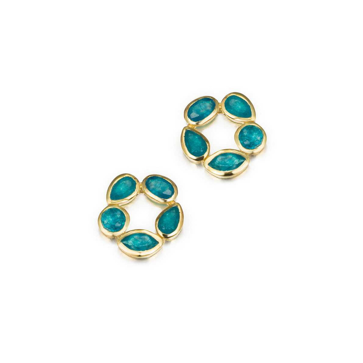 Apatite flower earrings with 18k gold vermeil