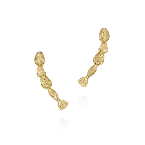 Pendientes NUGGETS de Plata. Baño de Oro 18k