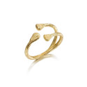Anillo ajustable de textura irregular en plata de ley con baño de oro de 18k