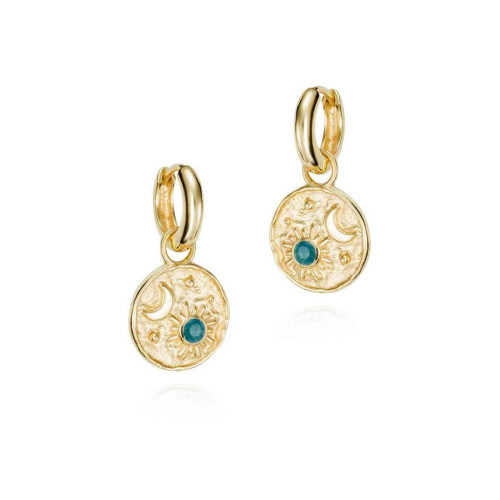 Pendientes con apatita de plata con baño de oro 18k