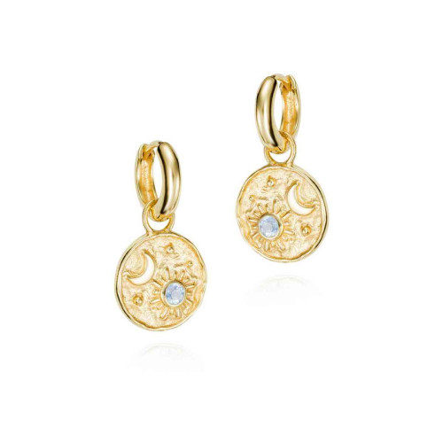 Blue topaz earrings in 18k gold vermeil sterling silver