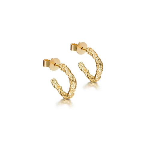 Pendientes LAVA de Plata. Baño de Oro 18k