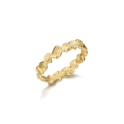 Anillo irregular en plata de ley 925 con baño de oro 18k
