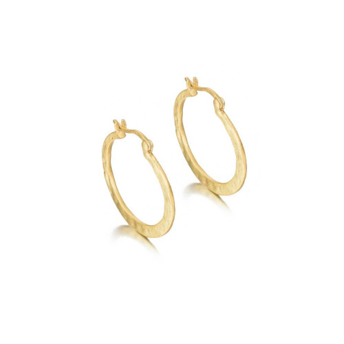 Organic hoop earrings in 18k gold vermeil