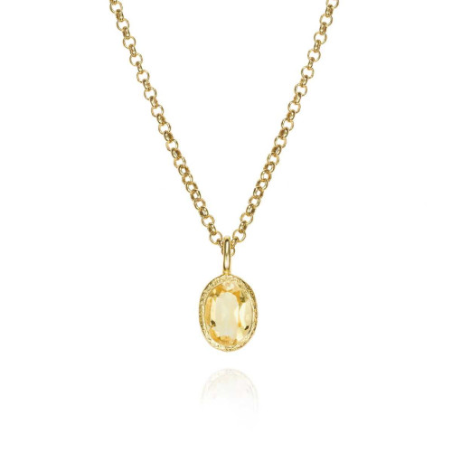 CITRINE pendant sterling silver/gold vermeil