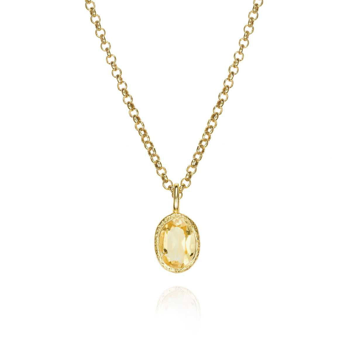 CITRINE pendant sterling silver/gold vermeil