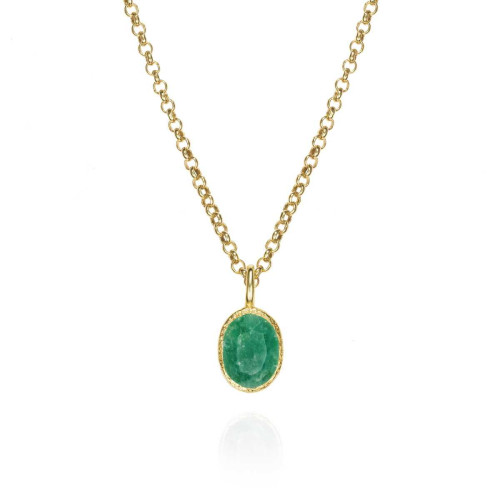 EMERALD pendant sterling silver/gold vermeil