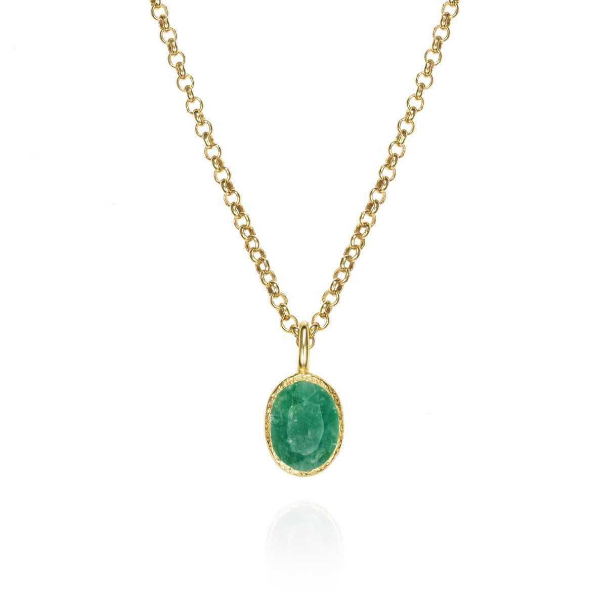 EMERALD pendant sterling silver/gold vermeil