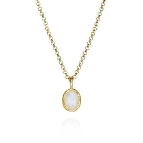 RAINBOW MOONSTONE pendant sterling silver/gold vermeil