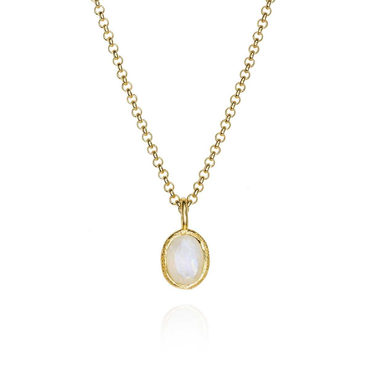 RAINBOW MOONSTONE pendant sterling silver/gold vermeil
