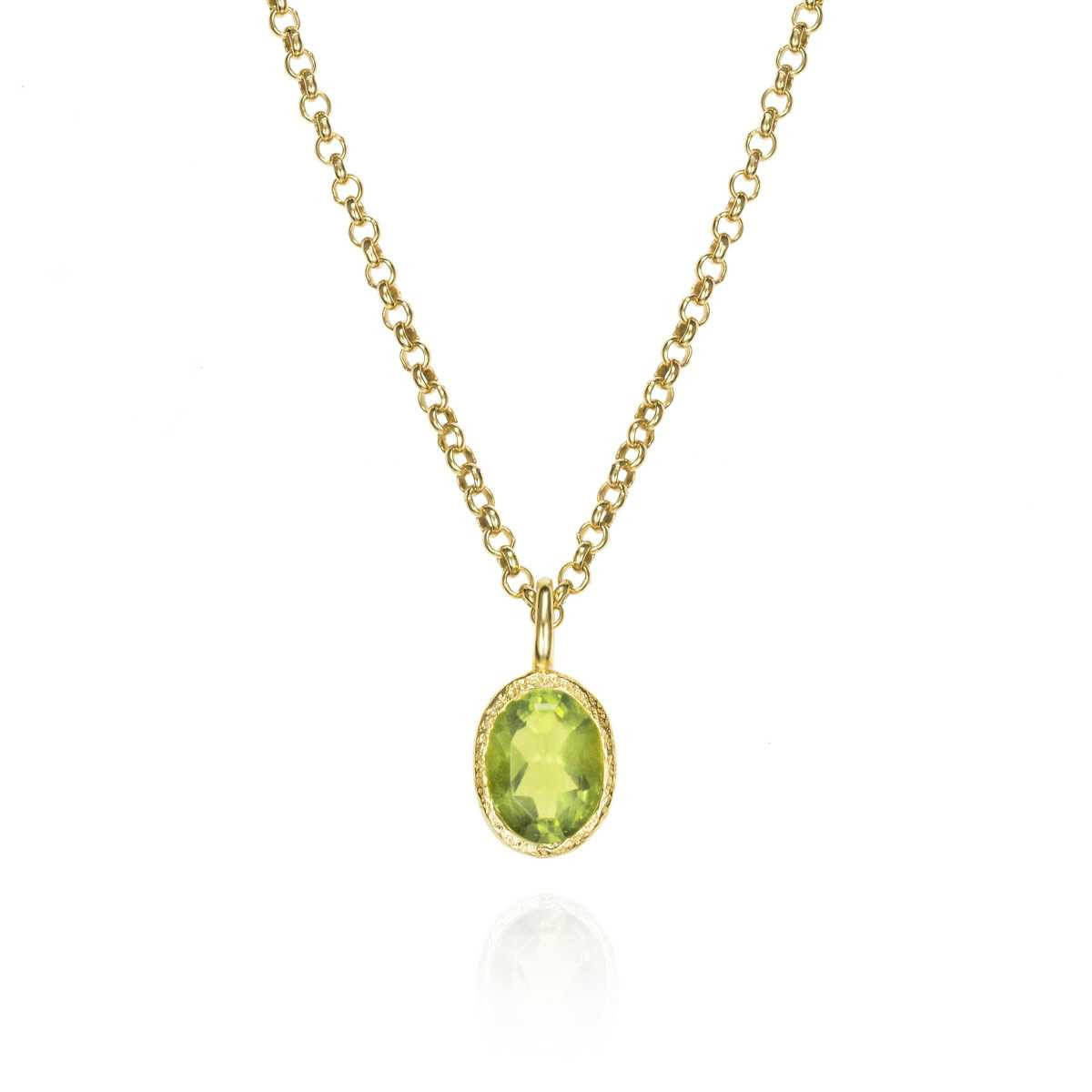 PERIDOT pendant sterling silver/gold vermeil