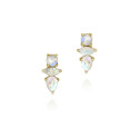 Rainbow Moonstone Earrings in Silver. 18k Gold Vermeil