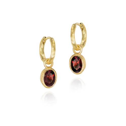 Pendientes GRANATE plata/baño oro