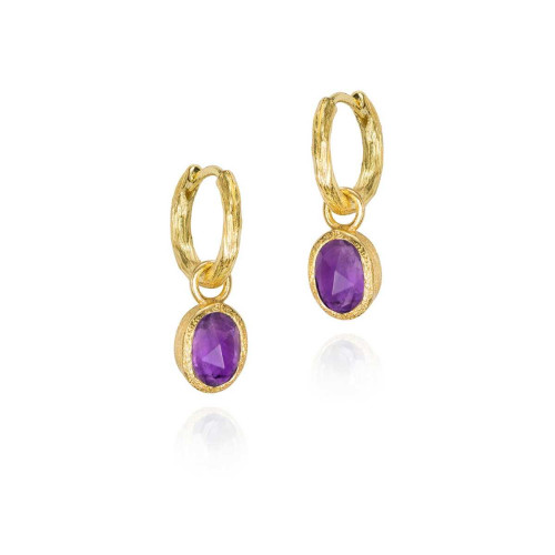 Pendientes AMATISTA plata/baño oro