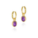 Pendientes AMATISTA plata/baño oro