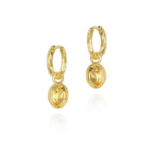 Pendientes CITRINO plata/baño oro
