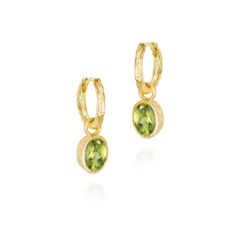 Pendientes OLIVINO plata/baño oro