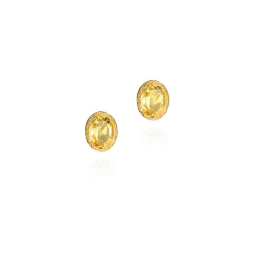 Pendientes CITRINO plata/baño oro
