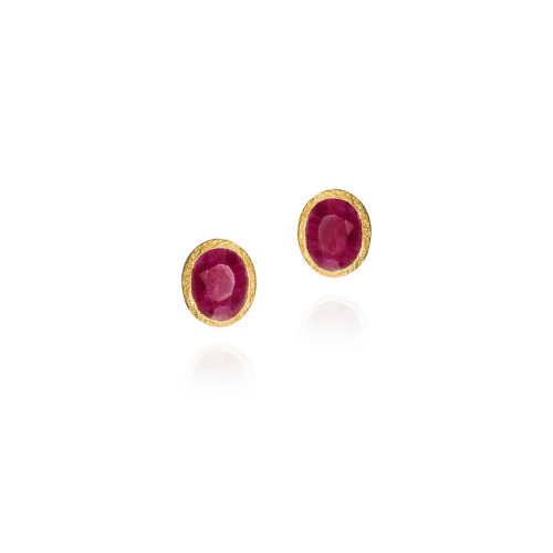 RUBY earrings sterling silver/gold vermeil