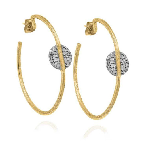Pendientes grandes de plata con baño de oro 18k