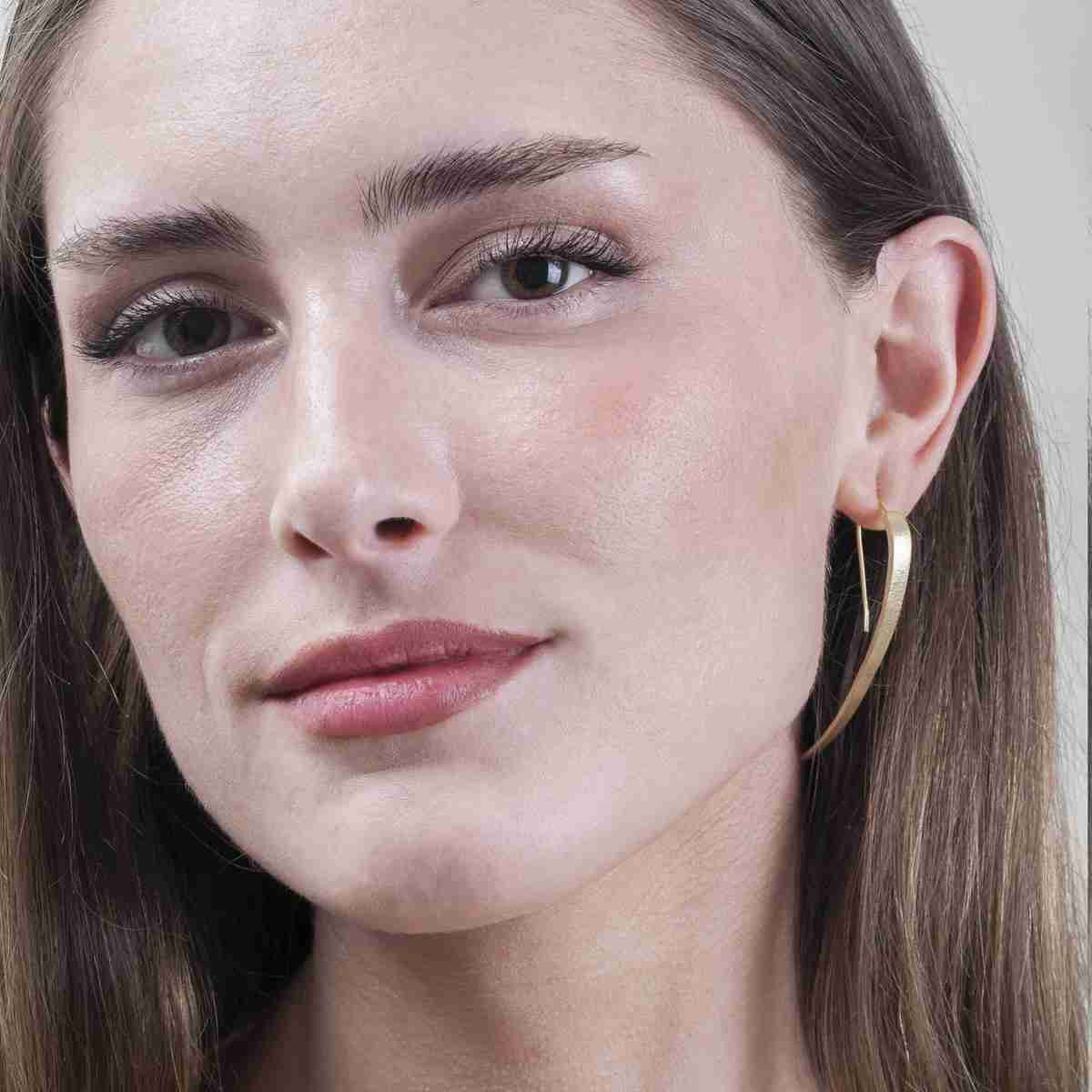 Pendientes largos de Plata con Baño de Oro