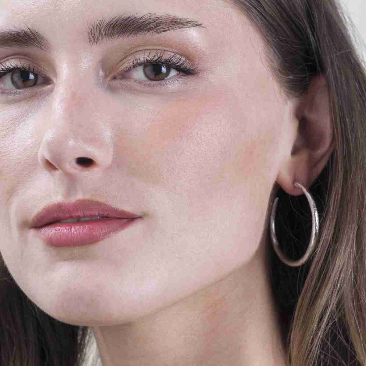 Pendientes de aro en Plata de ley 925
