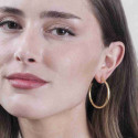 Pendientes de aro en Plata con Baño de Oro