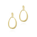 Pendientes ovalados de plata con baño de oro 18k