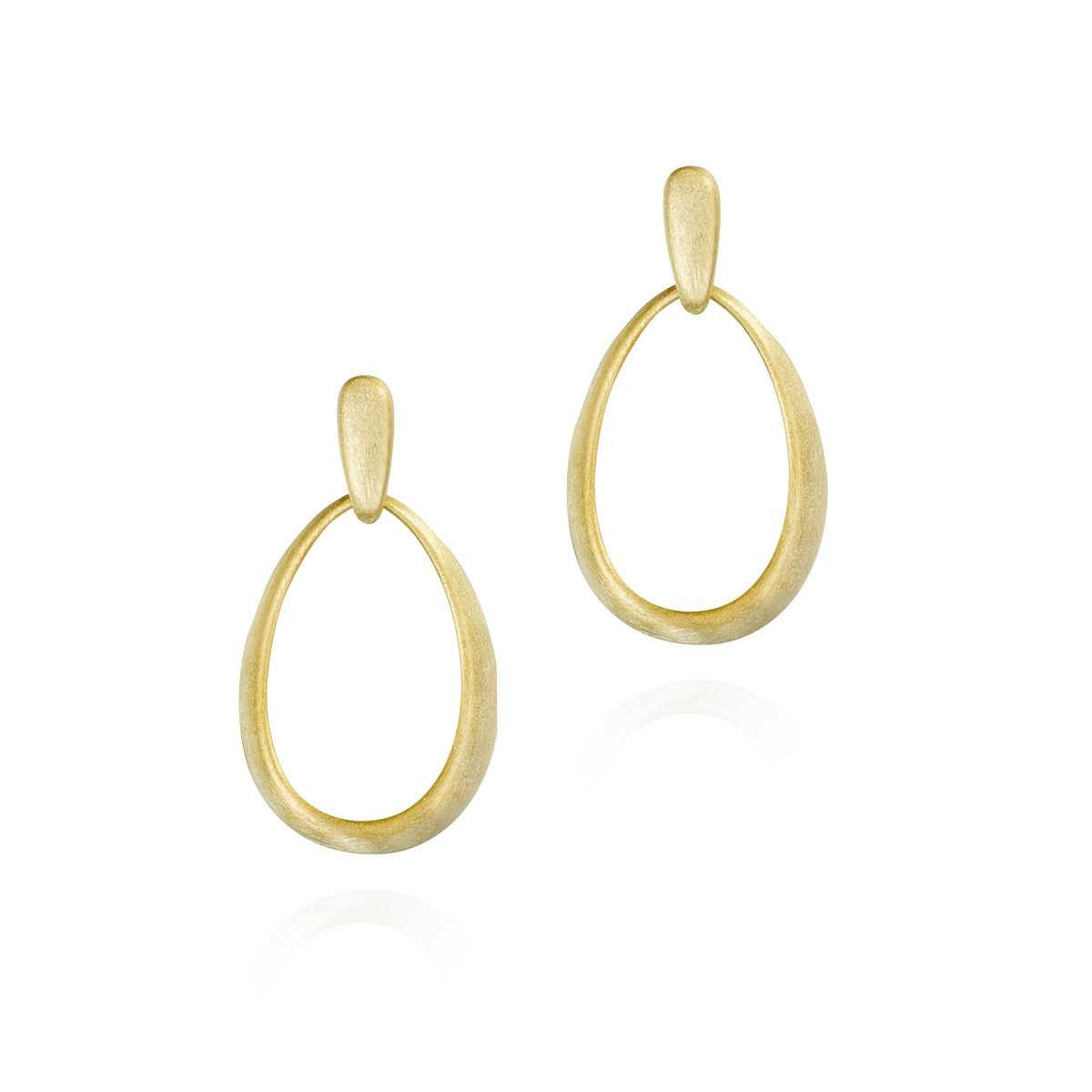 Pendientes ovalados de Plata con Baño de Oro