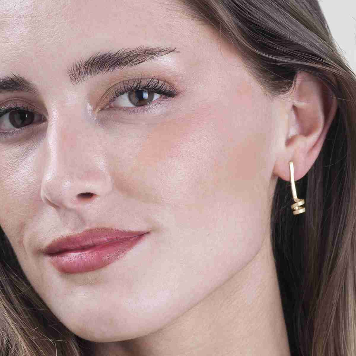 Pendientes espiral mini de Plata con Baño de Oro
