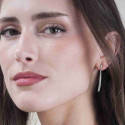 Pendientes largos moderno de Plata de ley 925