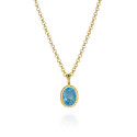 Colgante con aguamarina de plata con baño de oro 18k