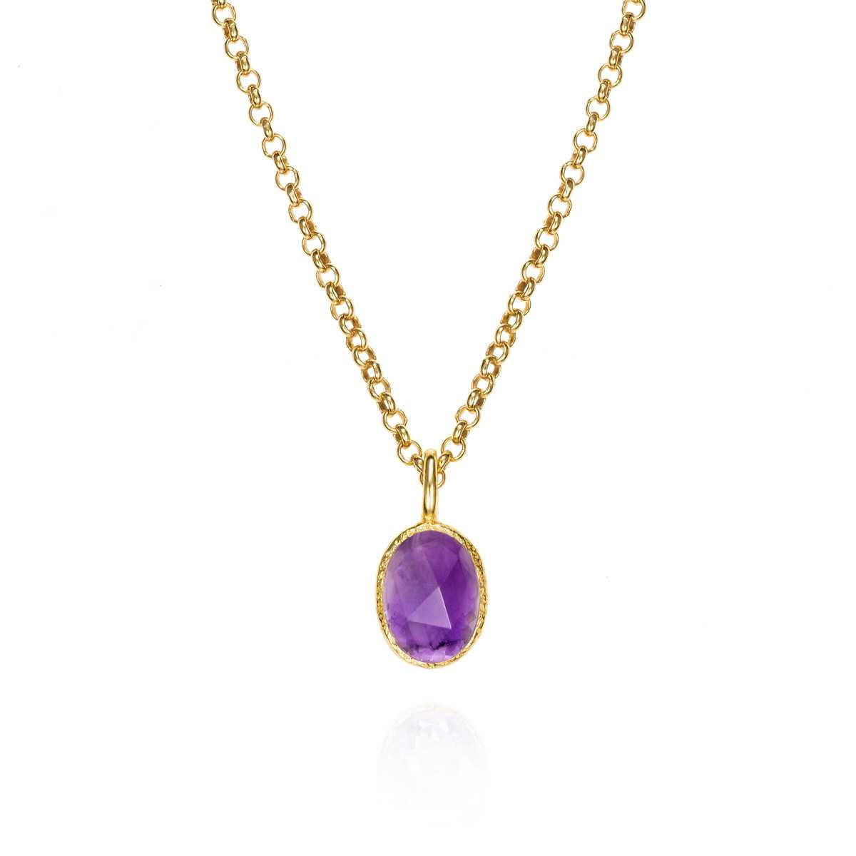 Pendant with amethyst in sterling silver with 18k gold vermeil