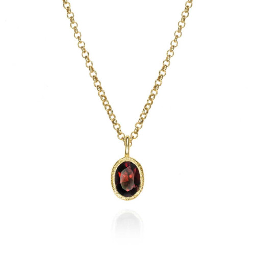 GARNET pendant sterling silver/gold vermeil