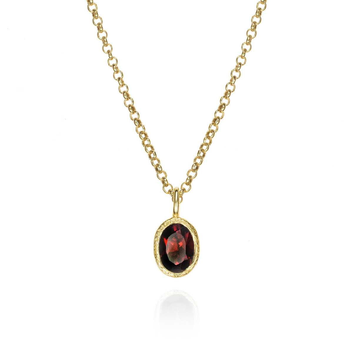 GARNET pendant sterling silver/gold vermeil