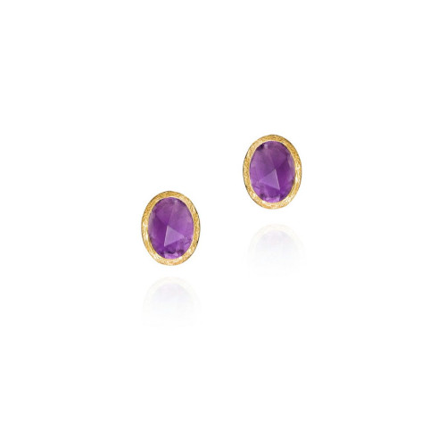 Amethyst stud earrings in sterling silver with 18k gold vermeil