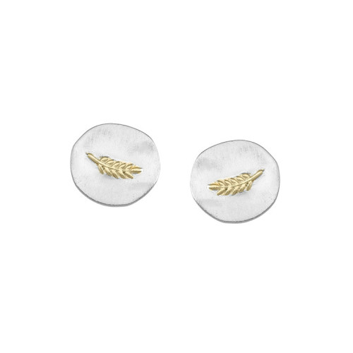 Pendientes ramitas en plata con baño de Oro