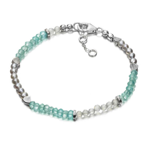 Pulsera en plata de ley con gemas naturales