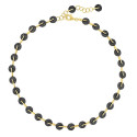 Short bicolor necklace in 18k gold vermeil sterling silver and black ruthenium plating