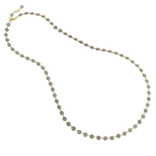 Collar largo de plata con baño de oro 18k