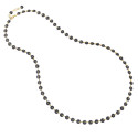 Collar largo bicolor de plata con baño de oro 18k y rutenio negro