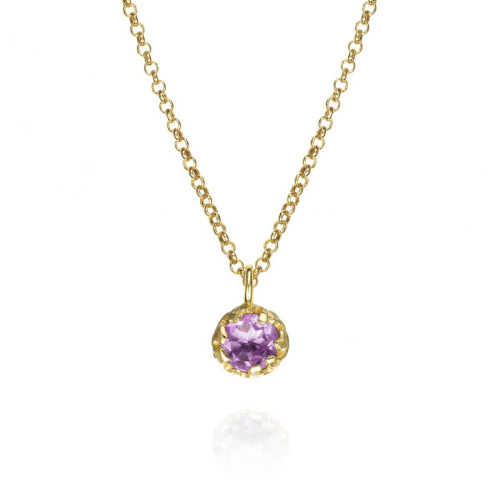 Colgante Amatista de plata con baño de oro 18K
